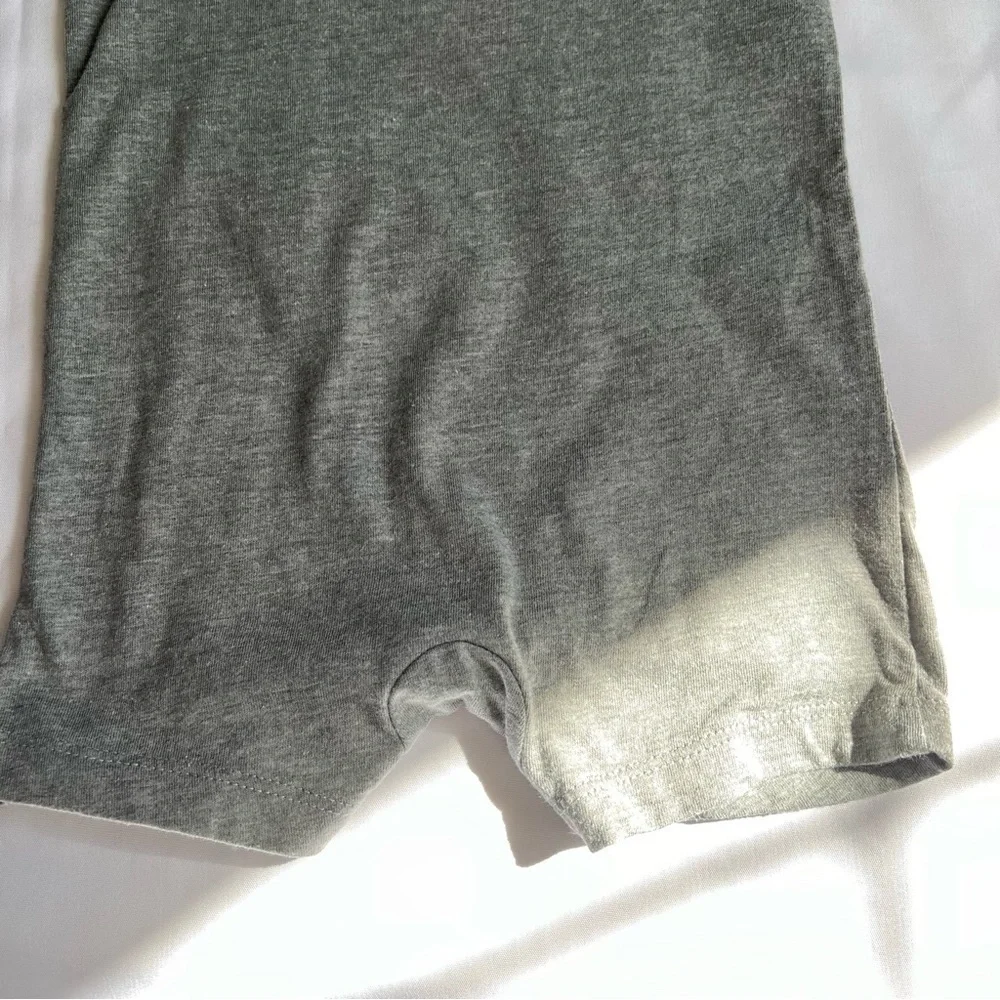 Nike Grey Logo Print Short Sleeve Romper Size 3 Months